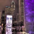 unique art in an open space in chicago hdr