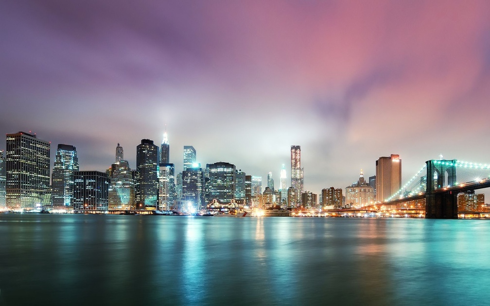 superb view of downtown manhattan hdr