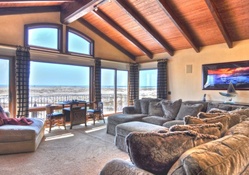 comfortable living room with a beach view hdr
