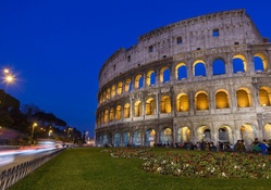 colosseum in rome at long exposure