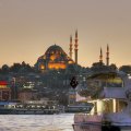 mosque on a hill in istanbul at dusk