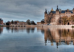 splendid german castle reflected in a lake