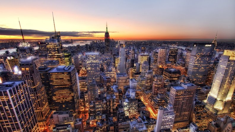 spectacular view of new york city hdr