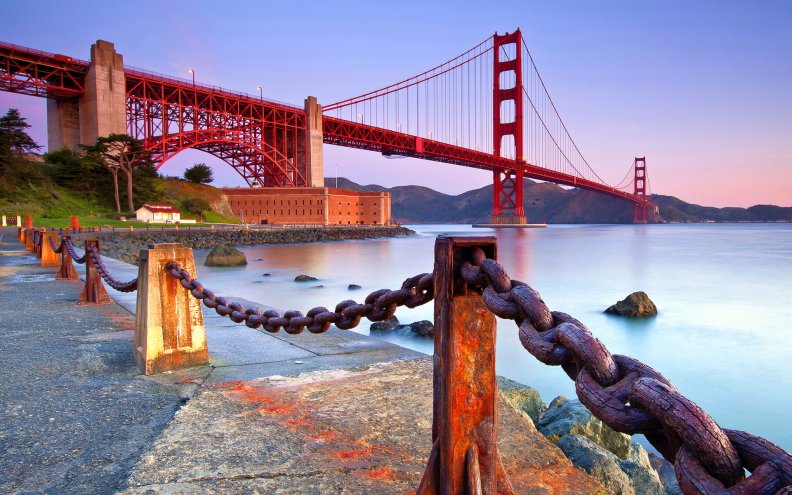 View of Golden Gate Bridge in San Francisco