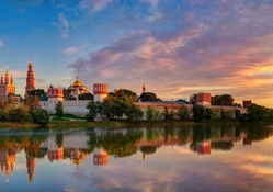 beautiful novodevichy convent in moscow hdr