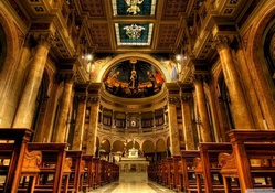 splendid church interior in rome
