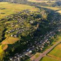 aerial view of a rural lithuanian town