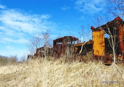 Rusty Old Train in the Field
