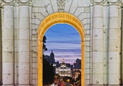 Madrid at Dusk (as seen through arched window)