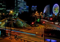 beautiful cityscape of a japanese city at night