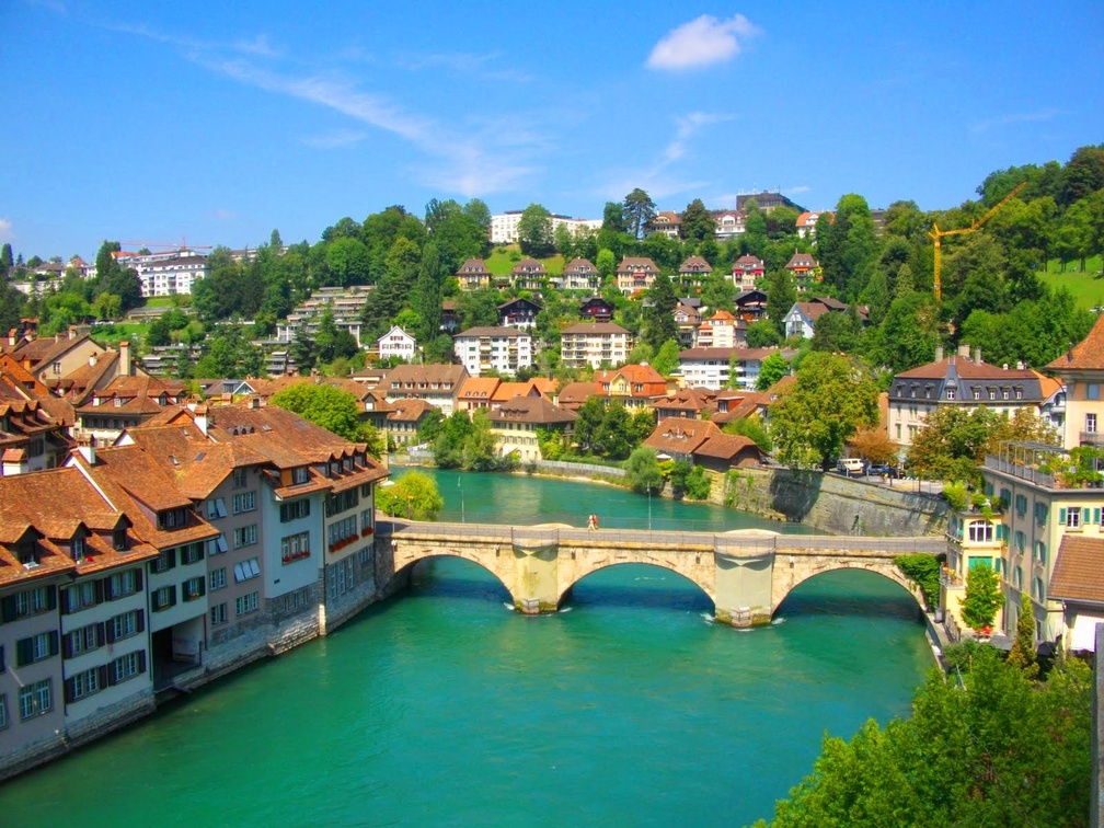 Switzerland's Bern Bridge on a bright day