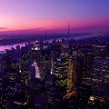 new york city in purple twilight