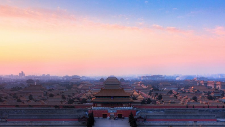 sacred city of beijing at dusk