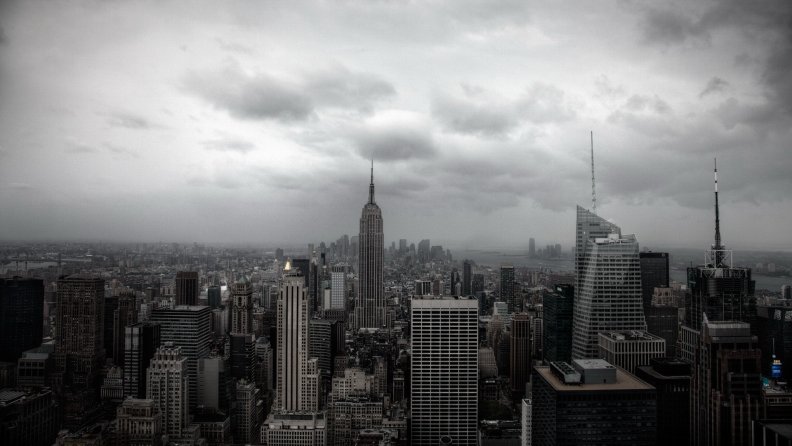new york city under stormy sky