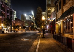 san diego street by the stadium at game time hdr