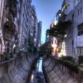 back alley canal in tokyo