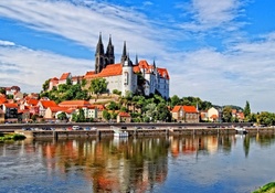 cathedral in a town on the elbe river in the czech republic