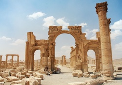 The extensive ruins at Palmyra, Syria