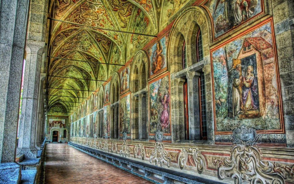 glorious interior of the church of santa chiara in naples hdr