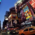 fisheye view of times square in nyc