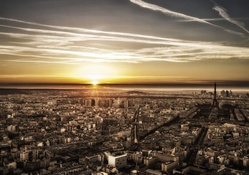magnificent panorama of paris at sunset
