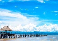 old pier on a bay in thailand