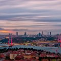 beautiful bridge in istanbul at dusk