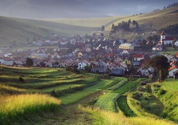 beautiful hillside rural village in slovakia