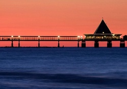 silhouette of an ocean pier in germany