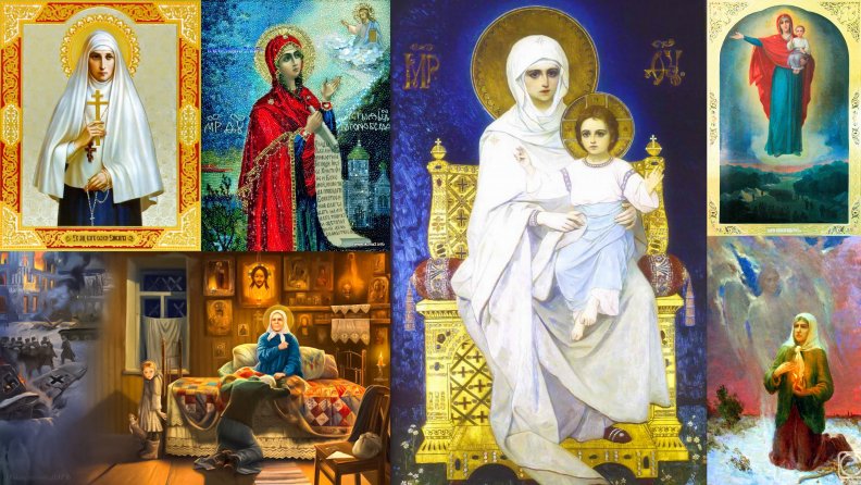 Most Holy Theotokos with Russian Saints