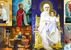 Most Holy Theotokos with Russian Saints