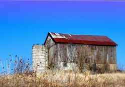 Country Barn on the Hill and Rust on the Roof