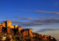 beautiful hill top castle in durres albanis hdr