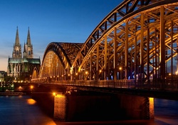Cologne, Cathedral_Hohenzollern Bridge, Germany