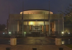 George W. Bush Library at night
