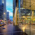 glass walls on a chicago street