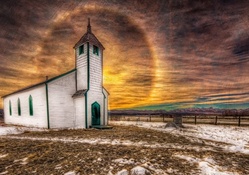 halo around a wonderful country church hdr