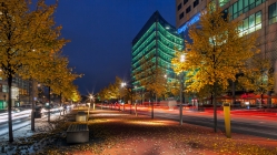 boulevard of stars in berlin at night
