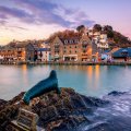 statue of nelson the seal at looe cornwall england