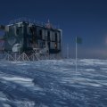 antarctic observatory in a perpetual night