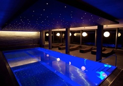 stars over an indoor pool