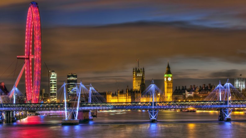 superb view of london at night hdr