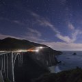 wondrous coastal highway bridge under the stars