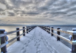 fantastic pier in winter hdr