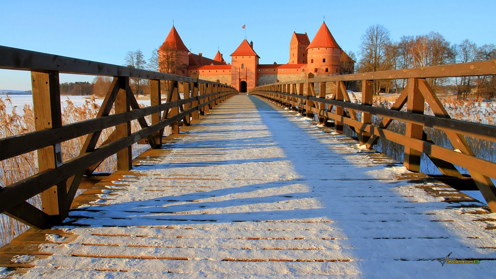 bridge to trakai castle in lithuania