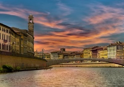 wonderful bridge on a river in a pisa italy hdr