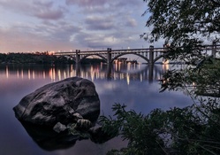 beautiful bridge at dusk