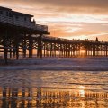 wonderful san diego beach pier at sunset