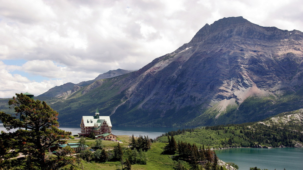 prince of wales hotel at waterton lake in canada