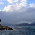 lighthouse on an island off shore